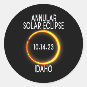 Ringvormige Zonsverduistering T - Idaho Ronde Sticker