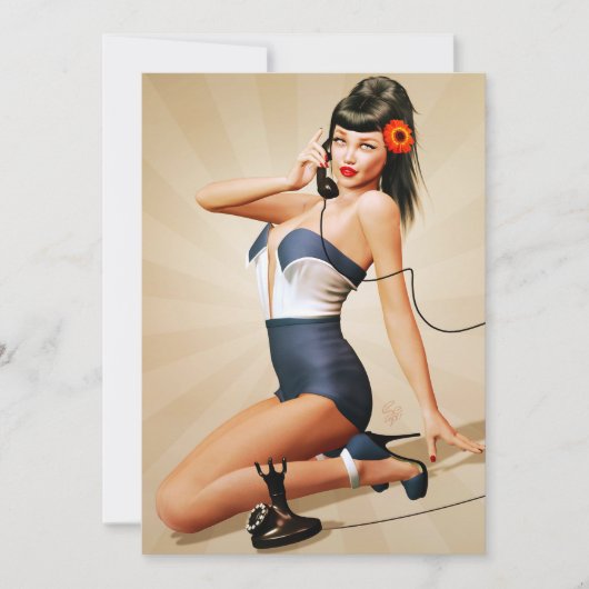 Ringy Dingy Pin-Up Party Uitnodiging (Voorkant)