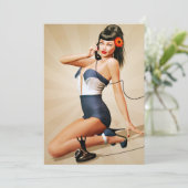 Ringy Dingy Pin-Up Party Uitnodiging (Staand voorkant)