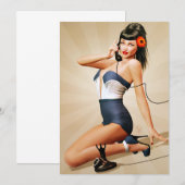 Ringy Dingy Pin-Up Party Uitnodiging (Voorkant / Achterkant)