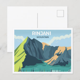Rinjani Indonesië reisplaats illustratie Briefkaart