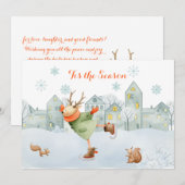 Rink kerst van rendieren en eekhoorntjes | feestdagenkaart (Voorkant / Achterkant)