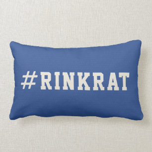 Rink Rat Royal Blue Ice Hockey Hashtag Kussen