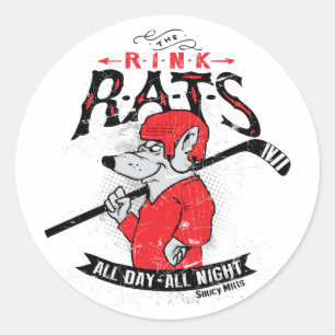 Rink Rats Hockey Classic Round Sticker