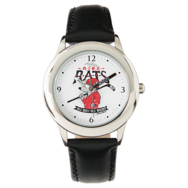 Rink Rats Hockey Player Horloge (Voorkant)
