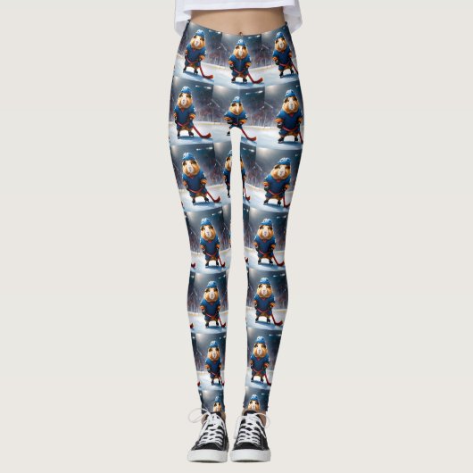 Rink Rookie: het ijshockey cavia Leggings (Voorkant)