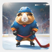 Rink Rookie: het ijshockey cavia Vierkante Sticker (Voorkant)
