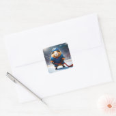 Rink Rookie: het ijshockey cavia Vierkante Sticker (Envelop)