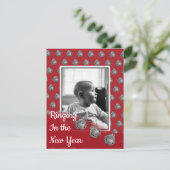 Rinkelen in de nieuwjaarskaart feestdagenkaart (Staand voorkant)