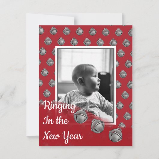 Rinkelen in de nieuwjaarskaart feestdagenkaart (Voorkant)