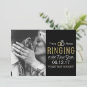 Rinkelen in het nieuwe jaar Bewaar de datum Save The Date (Staand voorkant)