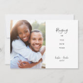 Rinkelen in het nieuwe jaar bruiloft save the date (Voorkant)