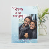 Rinkelen in het nieuwe jaar! Modern, foto Feestdagenkaart (Staand voorkant)