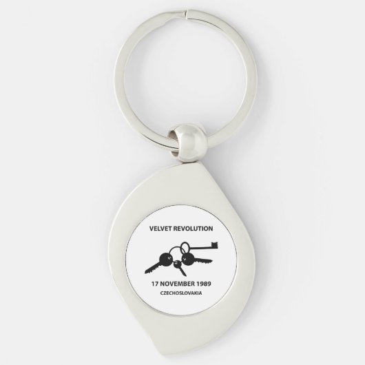 Rinkelende sleutels - symbool van de fluwele revol sleutelhanger (Voorkant)