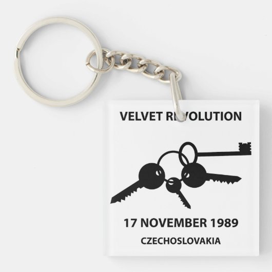 Rinkelende sleutels - symbool van de fluwele revol sleutelhanger (voorkant)