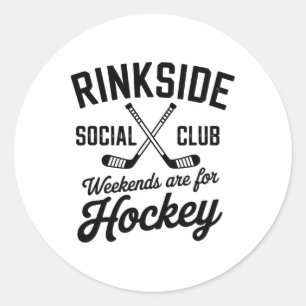 Rinkside Social Club Retro IJshockey Sfeer Ronde Sticker