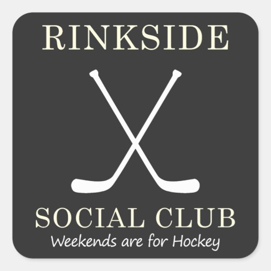 Rinkside Social Club: Weekend voor Hockey Mama Vierkante Sticker (Voorkant)