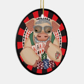 Rinning Poker Pig Keramisch Ornament (Rechts)
