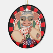 Rinning Poker Pig Keramisch Ornament (Links)