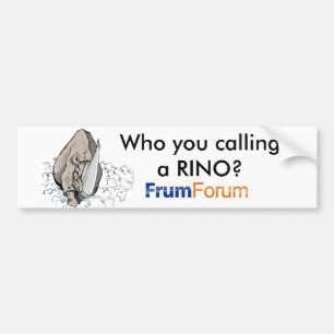 Rino, 36470578_400x400, Wie noem je een RINO? Bumpersticker