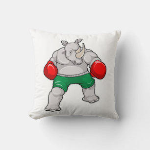 Rino bij Boxing met boxinghandschoenen Kussen