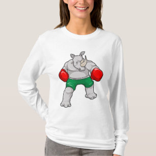 Rino bij Boxing met boxinghandschoenen T-shirt