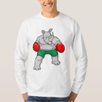 Rino bij Boxing met boxinghandschoenen