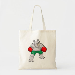 Rino bij Boxing met boxinghandschoenen Tote Bag