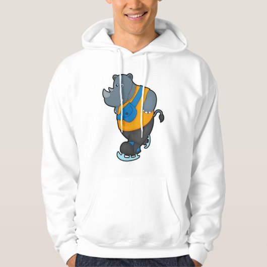 Rino bij ijsschaatsen met smeertas hoodie (Voorkant)