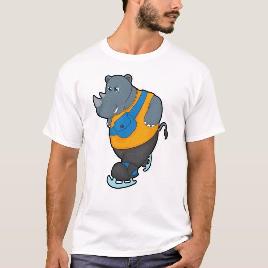 Rino bij ijsschaatsen met smeertas t-shirt (Voorkant)
