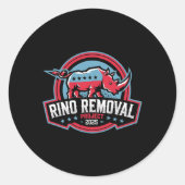 Rino Removal Project RRRP Grappig Trump Conservati Ronde Sticker (Voorkant)