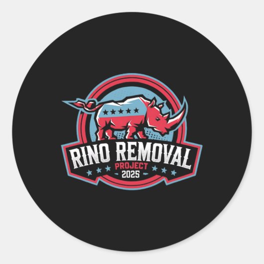 Rino Removal Project RRRP Grappig Trump Conservati Ronde Sticker (Voorkant)