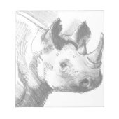 Rino Rhinoceros Pencil Tekening schets Notitieblok (Voorkant)