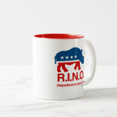 RINO - uitsluitend republikeins Tweekleurige Koffiemok (Voorkant rechts)