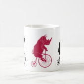 Rinoceros die een Oude Fiets van de Mode berijden Koffiemok (Center)