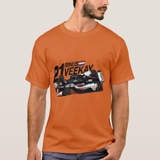 Rinus VeeKay 2020 zwarte tekst T-shirt (Voorkant)
