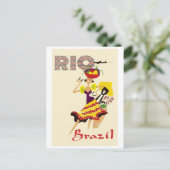 Rio, Brazilië, Braziliaanse danser met drummer Briefkaart (Staand voorkant)