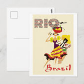 Rio, Brazilië, Braziliaanse danser met drummer Briefkaart (Voorkant / Achterkant)