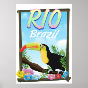 Rio Brazilië Toekan reisposter Poster