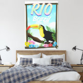 Rio Brazilië Toucan-reisposter Canvas Afdruk (Insitu (Slaapkamer))