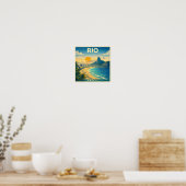 Rio Brazilië vintage reisposter Poster (Keuken)