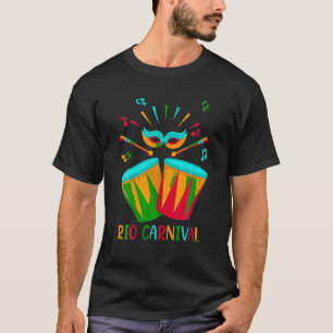 Rio Carnaval Braziliaans Festival Masker Rio Circu T-shirt