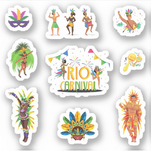 Rio Carnaval-Stickers Sticker (Voorkant)