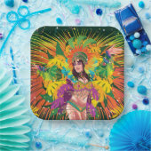 Rio Carnival Dancer Papieren Bordje (Feest)