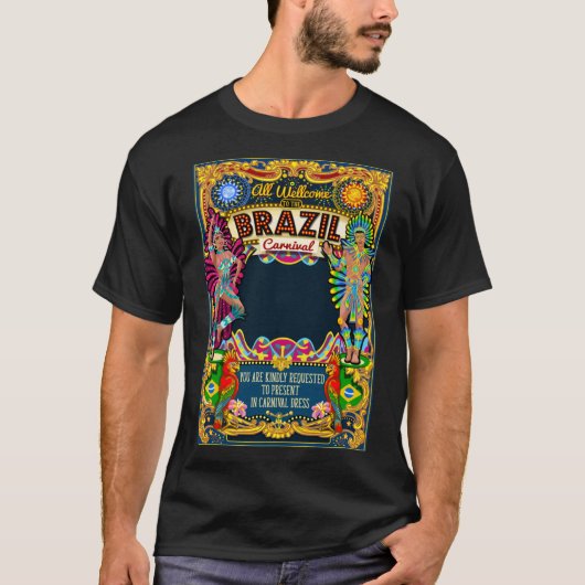 Rio Carnival Poster Theme Brazilië Carnaval Masker T-shirt (Voorkant)