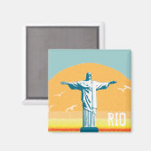 Rio - Corcovado - Jezus Christus de Redeemer Magneet (Voorkant / Achterkant)