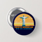 Rio - Corcovado - Jezus Christus de Redeemer Ronde Button 5,7 Cm (Voorkant /achterkant)