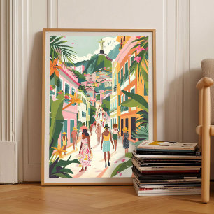 Rio de Janeiro Afdruk Brazilië Illustratie Rio Rei Poster