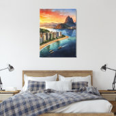 Rio De Janeiro aquarel kunst Canvas Afdruk (Insitu (Slaapkamer))