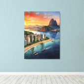 Rio De Janeiro aquarel kunst Canvas Afdruk (Insitu (Houten vloer))